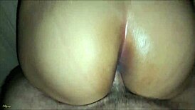 her huge mexican ass shakes during vaginal pounding, moans loud till he cums inside