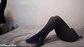 Miley Grey's Sexy Legs In Nylons Tease Perfectly