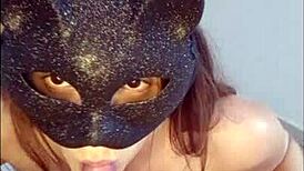 curvy latina beauty drops to knees for homemade blowjob on big cock