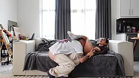 cuckold hubby watches slut wife pounded doggystyle by huge bbc