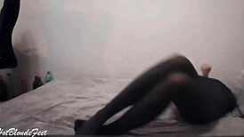 Miley Grey's Sexy Legs In Nylons Tease Perfectly