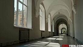 Innocent student teen pussy exploited in free use fantasy fucking class