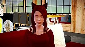 Redhead with big tits big ass plays naughty family game tease