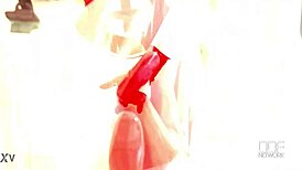 Latex british curvy goddess spanks fat tits hard then masturbates solo in heels.