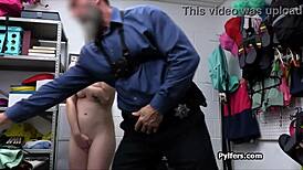 BIG BEAUTIFUL REDHEAD TITS BOUNCE WILDLY RIDING POLICE OFFICER'S THICK COCK IN HIDDEN OFFICE SPY CAM.