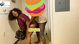 Honorable ebony starts knacking my fat ass tits from the door