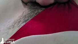 hot brazilian skinny girlfriend squirts on huge cock as friend watches pov