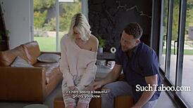 Craving seed to get pregnant, shaved blonde wife begs for kinky cheating cum fill