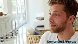 TEEN STEPSIS FACE JIZZED BY STEPMOM IN TABOO THREESOME?!