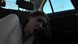 her first outdoor taxi ride turns into public anal gaping adventure