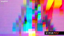 Exotic Dancer Strips See-Through Teasing Big Cock Pussy Rub!