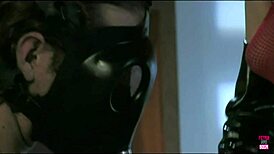 high heel fake tit girl bent over doggy anal fingered cum mouth