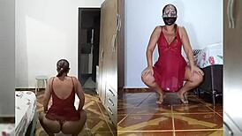 wanna watch this fat milf rip clothes for dildo ass striptease?