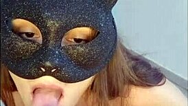 curvy latina beauty drops to knees for homemade blowjob on big cock