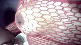 half-asian big boob brunette in glasses gets her shaved pussy powerfucked backstage