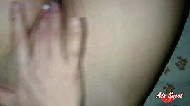 Shh! Curvy college teen gropes fat tits masturbating near sleeping roommate