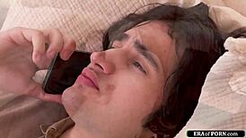 Petite blonde 18+ babysitter's small tits jiggle during interracial anal pounding by old man's big cock