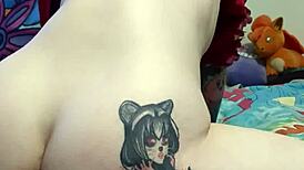 dragon toy stretches my furry pussy wide open!! 🐉🔥