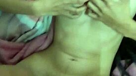 Step daddy licks fucks my tight virgin pussy condom