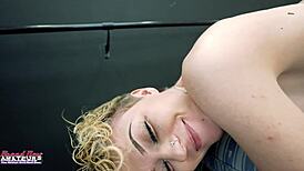 Blonde sassy and busty Bella share sloppy deepthroat on thick cock with toys nearby