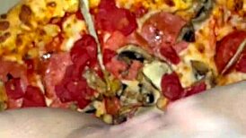 saudi arabian snowwhite teen sneaks pizza chocolate cheese masturbation fetish in la – squirting everywhere