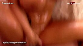 busty milf gets her big lubed tits and ass fucked dirty german style