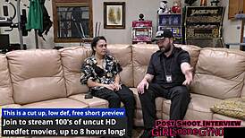 Mara Luv grabs vibrator in doctor's office as Aria Nicole walks in for exclusive gyno exam reup