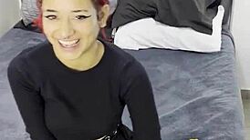 Tiny emo goth teen spills secrets in interview before creampie