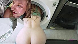 Step Daughter Ivy Andrews Ass Fucked Stuck in Dryer Taboo Heat