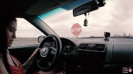 Long Haired Brown Eyed Teen Slut Sucks Monster Cock Then Fucks Outdoors for License