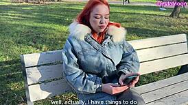 Hey, wanna watch this sexy tattooed wife stroke huge cock in restaurant toilet?