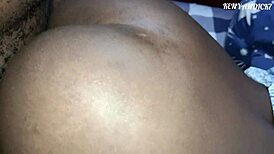 Come feel our African couple pounding ass close-up before bed