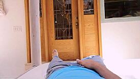 Step Brother Tricks Teen Into Ass Riding Dare In Shower