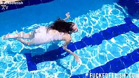 how does yessica bunny's wet shaved pussy look post contractions underwater?