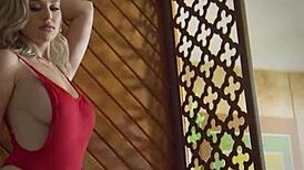 Wow! Blake Blossom's Big Natural Tits Bounce In Playboy Striptease