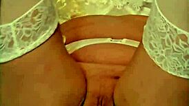 Blonde Mature Squirts Hard in Lingerie Solo Play