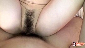 asian granny's cute smile vanishes as tight pussy craves big cock riding