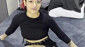 Tiny emo goth teen spills secrets in interview before creampie