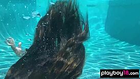 ebony milf ana foxxx hints at hairy pussy play underwater