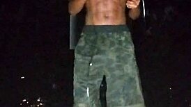 Park Photoshoot Turns Steamy with Skinny Beautiful Mature Gym Model