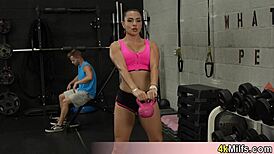 beautiful milf sandy love skips workout for pov oral tits ass gym instruction blowjob special