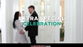 danae mari celebrates with extreme lube and fat dick oiled massage