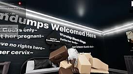 roblox cat girl bends over for thick black cock pounding