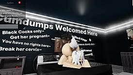 roblox cat girl bends over for thick black cock pounding