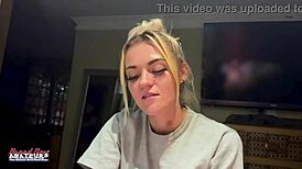 Petite Kinky Blonde Teases Juicy Tits Wet Pussy Rimjob Cum Swallow