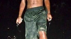 Park Photoshoot Turns Steamy with Skinny Beautiful Mature Gym Model