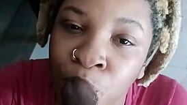 shhh watch this ebony princess deliver silent deepthroat action up close