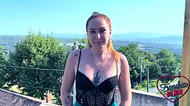 Tattooed Redhead Lyia Craves MMF Cock Feast in Lingerie