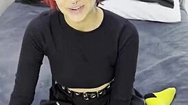 Tiny emo goth teen spills secrets in interview before creampie