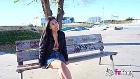 the asian latina lore hot she wants eat good iberian sausage x2 in threesome damn!